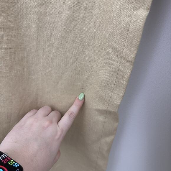 Vtg Lauren Ralph Lauren Womens 6 Petite 100% Linen Lined Beige Wide Leg Pants - Picture 2 of 7